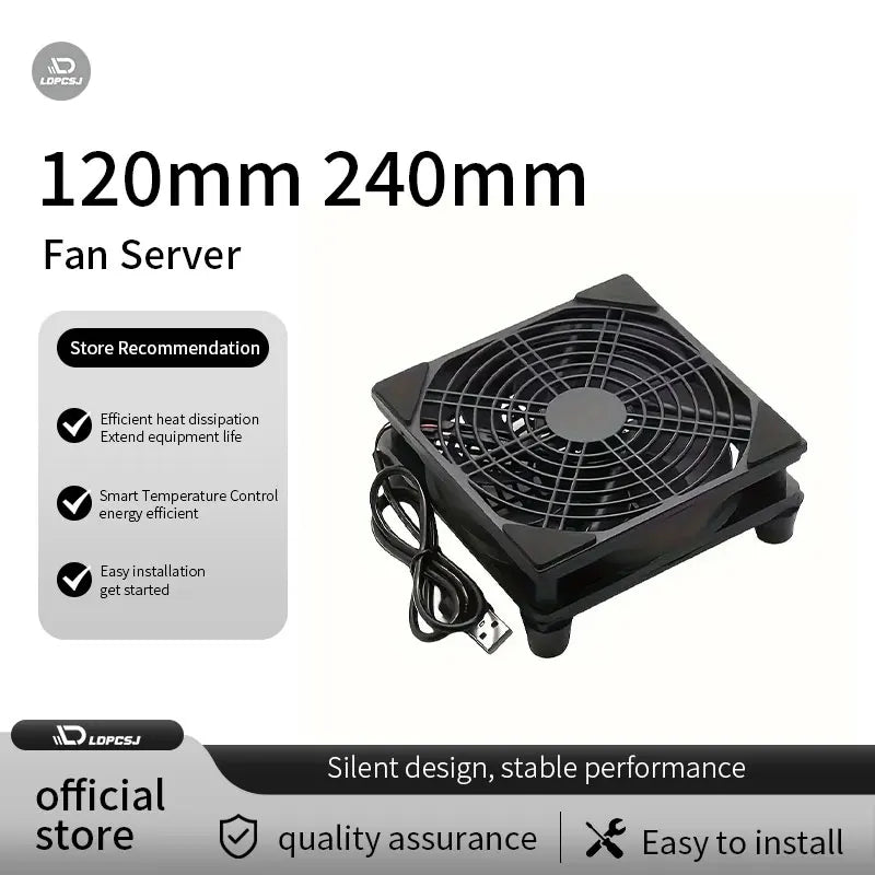 LDPCSJ 120mm 240mm Silent USB Powered DC 5V Router Cooling Fan for DIY PC TV Box with Screws And Protective Cover Wireless Quiet
