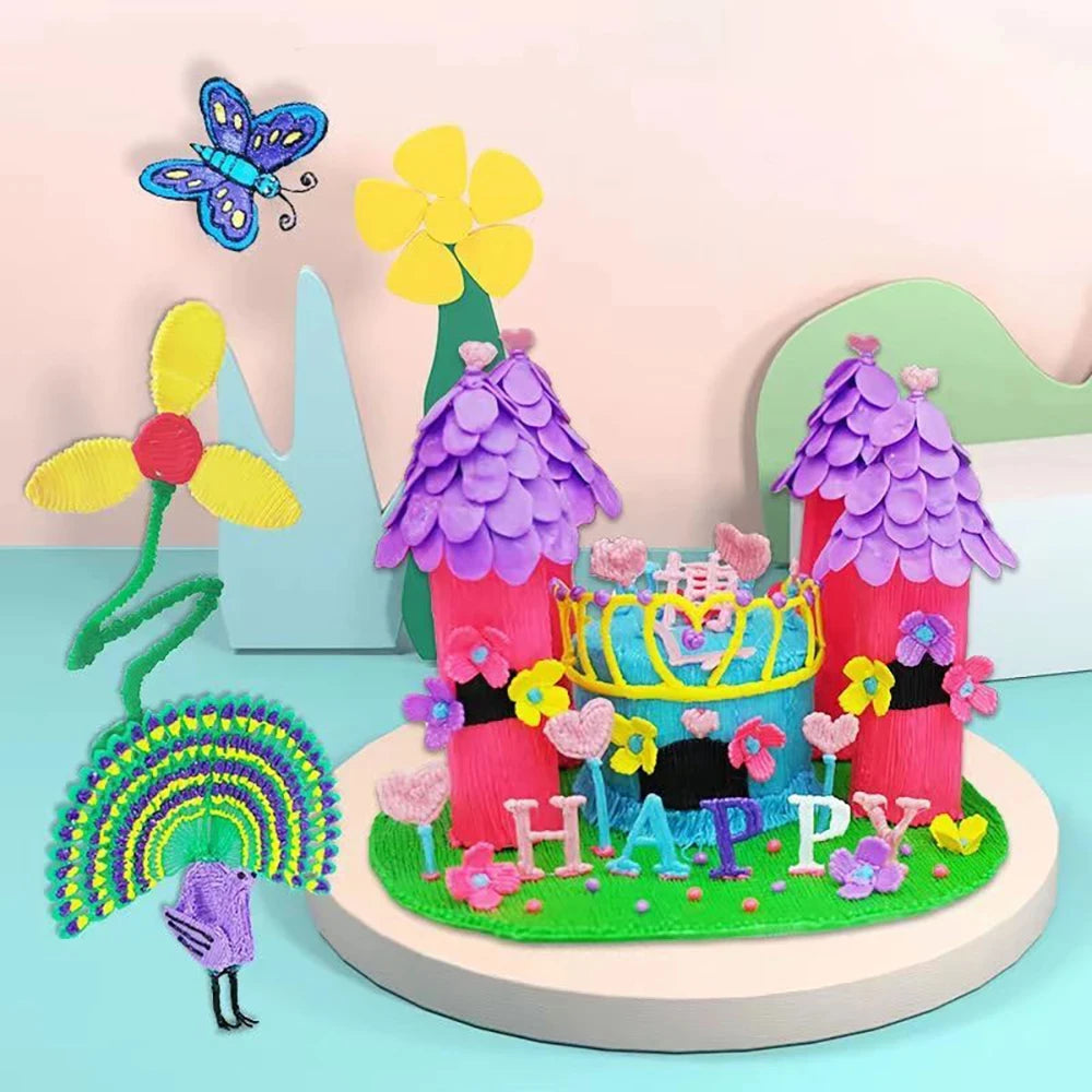 Electronic 3D Printing Pen with 9M PLA Consumables High-Temperature 3D Graffiti Tool Intelligent Toy Christmas Birthday Gift