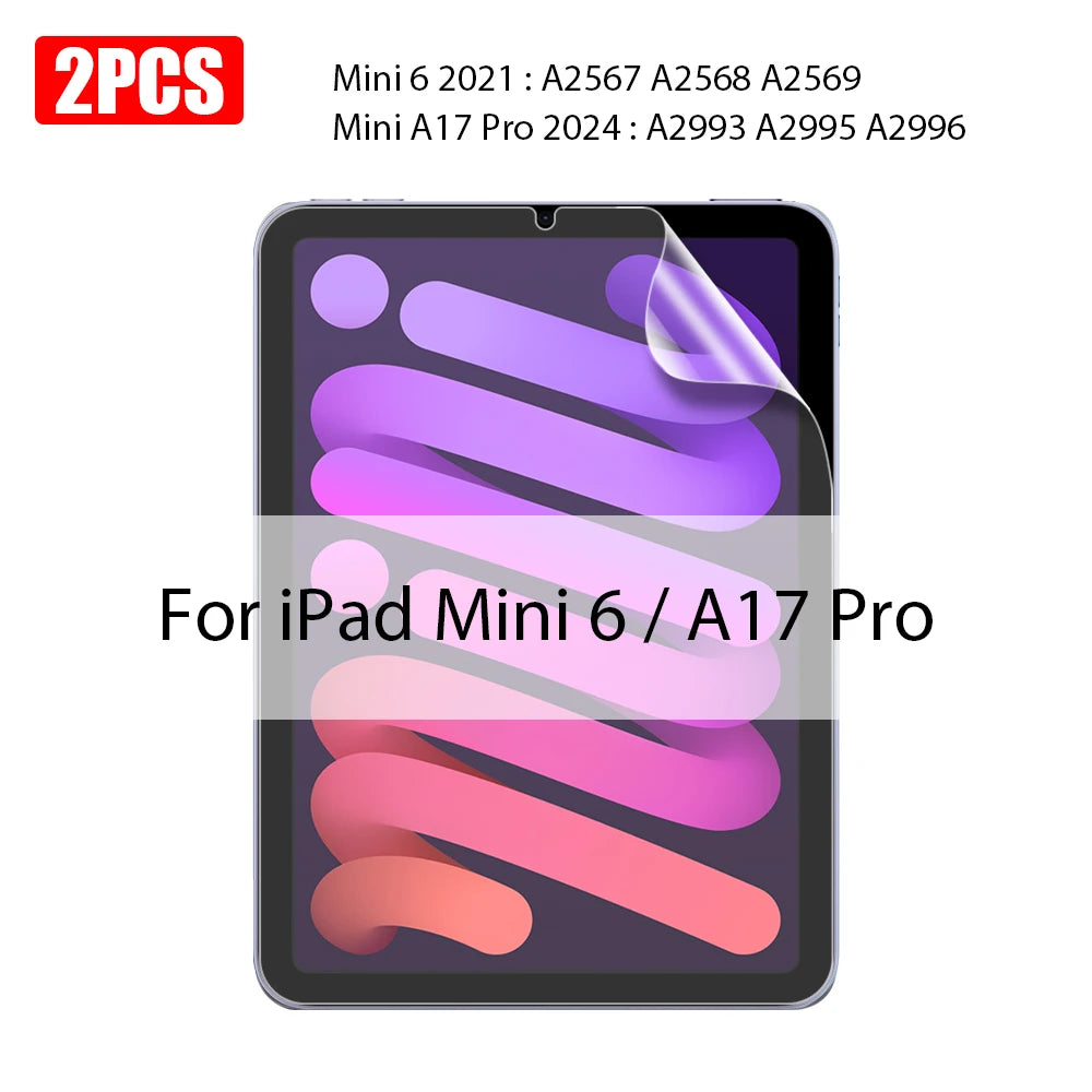 2PCS Paper Film Like For Ipad 10 10th Pro 13 M4 12.9 2025 Screen Protector For Ipad Air 11 5 4 M3 M2 A16 9th Generation Mini 6 7