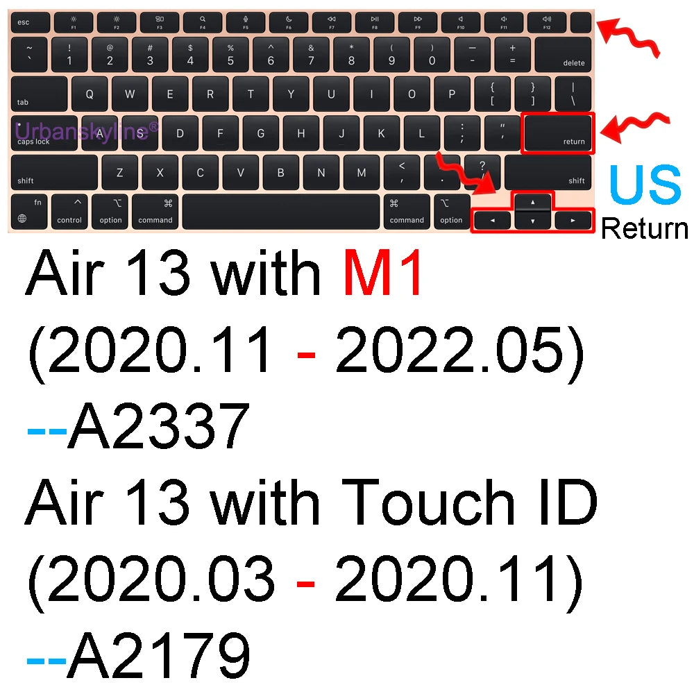 Keyboard Cover for Macbook Air 13 M3 15 Pro 14 M4 13 M2 16 Retina 11 Silicone Protector Skin Case A3113 A3114 A2681 A3240 A3241