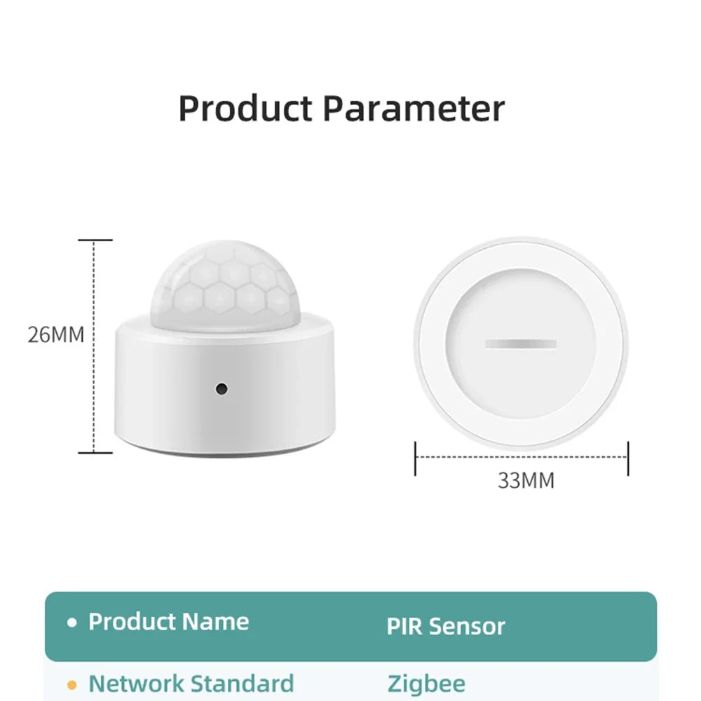 Haozee 2 in 1 Zigbee Mini PIR Motion Detector +Bright Lux Light Passive Infrared Security Burglar Alarm Sensor