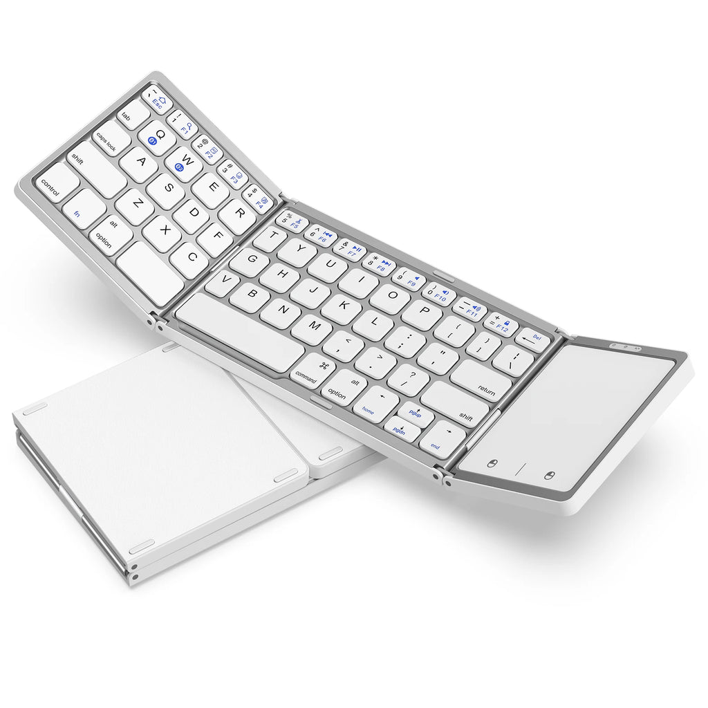 Seenda Foldable Wireless Bluetooth Keyboard Rechargeable Folding Portable Keyboards for PC Mac Smartphone Windows iOS Android