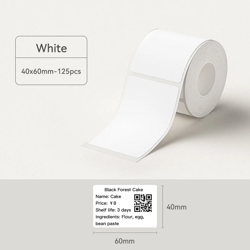 NIIMBOT B21/B1/B3S Full white series Thermal Label Sticker Paper Printable 20-50mm