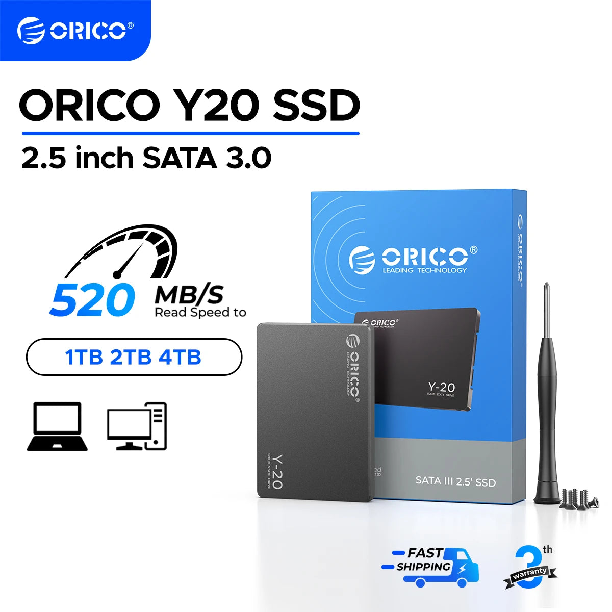 ORICO Y20 SSD Internal Solid State Hard Drive SSD Design for DIY User 2.5 " SATA 3.0 128G 256G 512G 1TB High Capacity