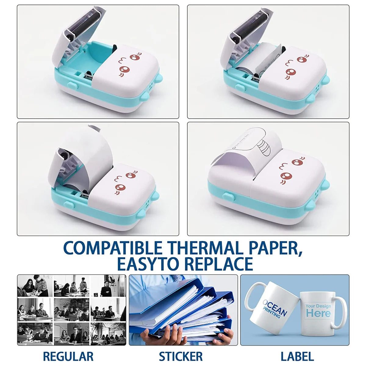 Mini Printer For IPhone And Android, Wireless Mini Photo Printer Label Printer, Portable Mini Thermal Printer For Printing Label
