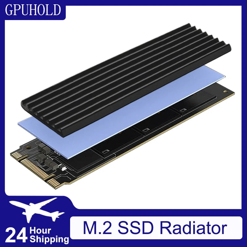 GPUHLOD M.2 SSD Heatsink M2 2280 Solid State Hard Disk Aluminum Radiator with Thermal Silicone Pad PS5 Desktop PC NGFF NVME