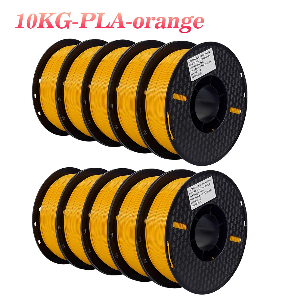 KINGROON 22LBS PETG or PLA filament 3D Printer Filament 10 Rolls 1KG 1.75MM Eco-Friendly Good Toughness Mix Color Free Shipping