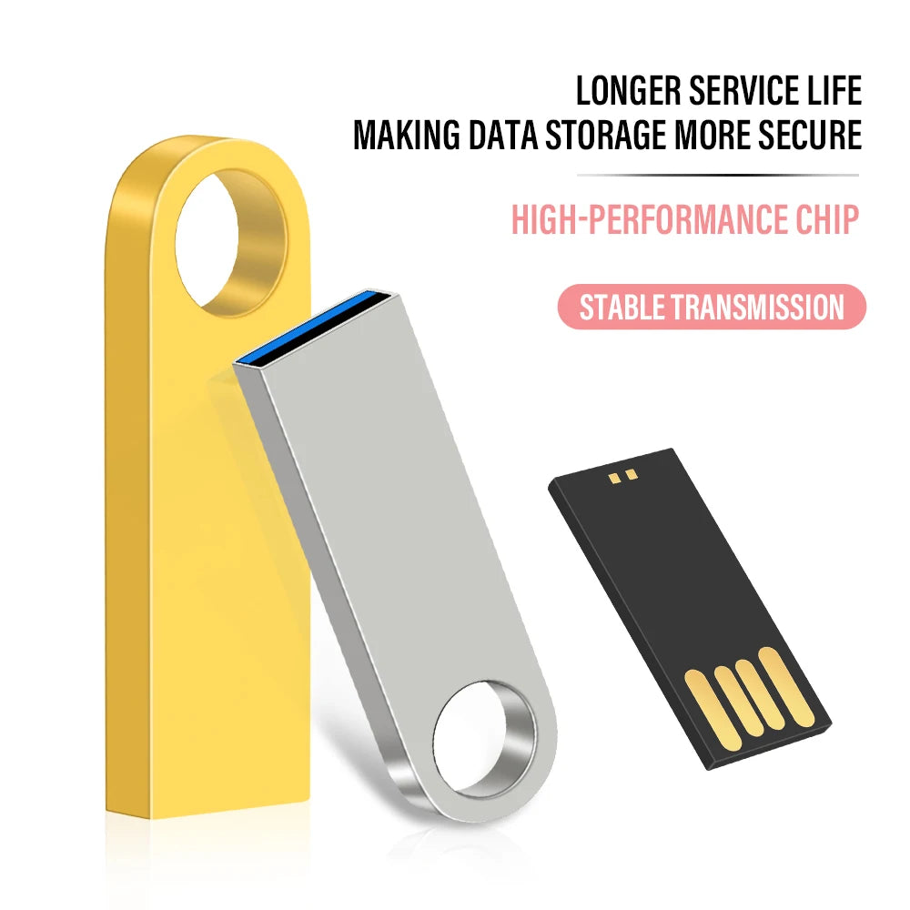 Metal USB Flash Drive Pendrive 8GB 16GB 32GB 64GB High Speed Memory Stick U Disk 128GB waterproof Key Ring Gift metal stick key