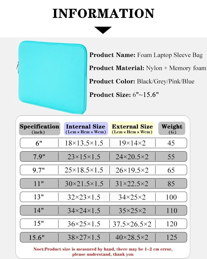 11-15.6 Inch Laptop Case Soft Bag Laptop Bag Office Travel Business For Macbook Air Pro For Xiaomi Lenovo Hp Dell Computer Case