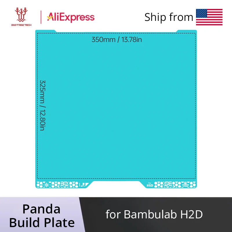 BIGTREETECH Panda Build Plate CryoGrip Pro 350x325mm Double-side Heatbed 3D Printer Parts For Bambulab H2D 3D Printer