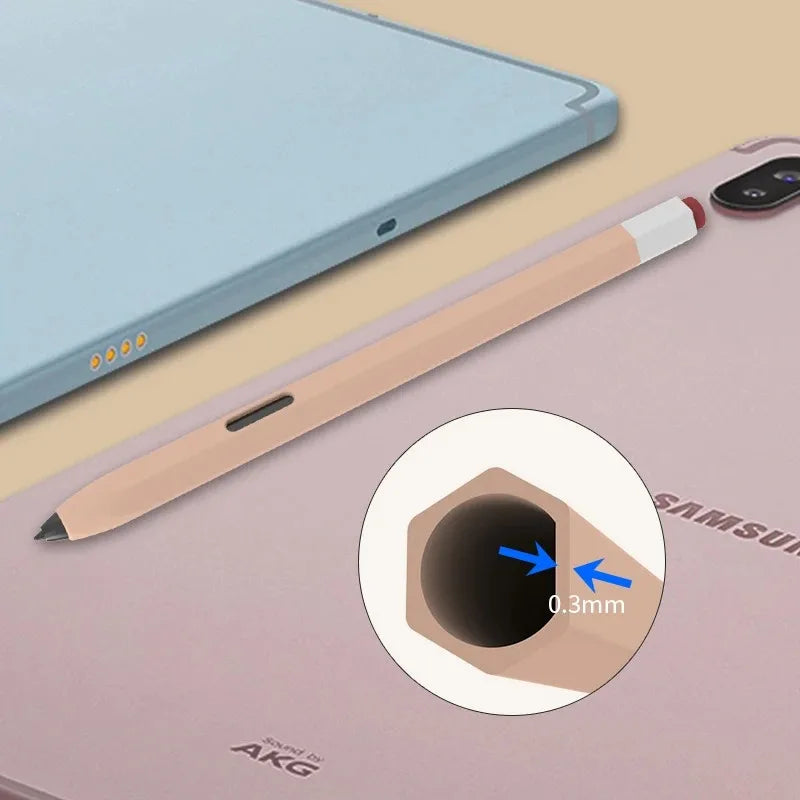 Silicone Pencil Case Tablet Touch Stylus Pen Cover Solid Colour for Samsung Galaxy Tab S6 Lite S7 FE S8 Ultra S9 Plus