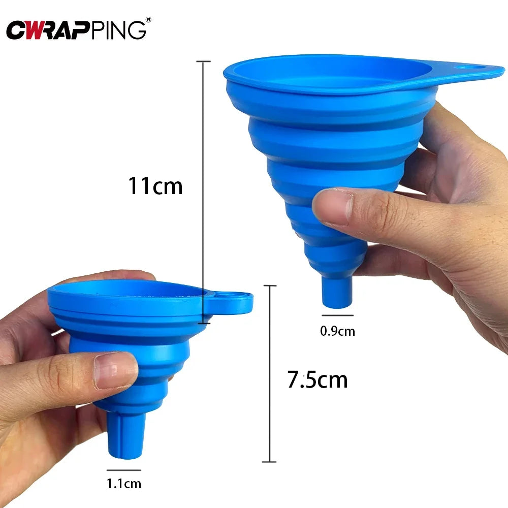 Car Engine Funnel Foldable Portable Auto Engine Oil Petrol Change Funnel Universal Silicone Liquid Funnel Washer Fluid Change