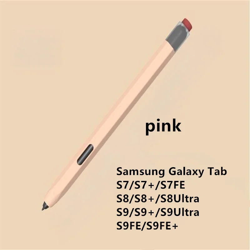 Silicone Pencil Case Tablet Touch Stylus Pen Cover Solid Colour for Samsung Galaxy Tab S6 Lite S7 FE S8 Ultra S9 Plus