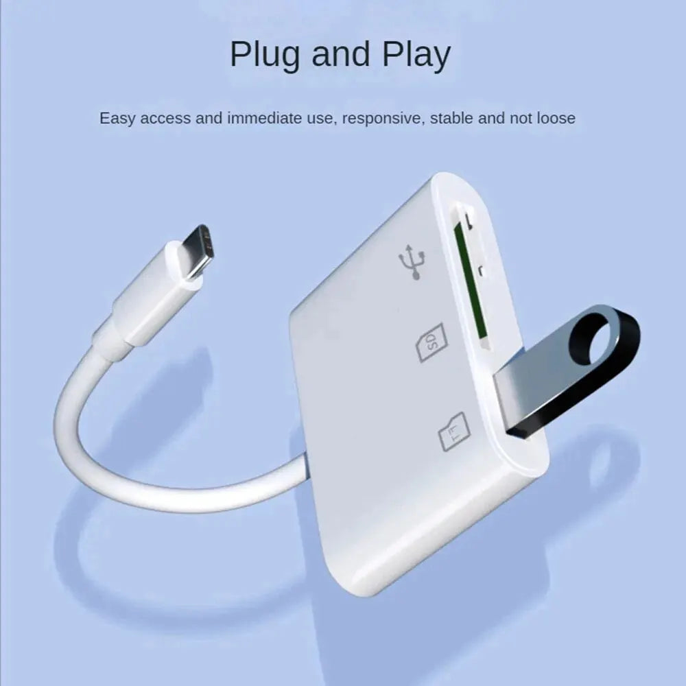 3 In 1 Adapter Type-C, Tf, Cf, Sd, Memory Card Reader, Recorder, Compact Flash Usb-C, Pro, Huawei, Macbook