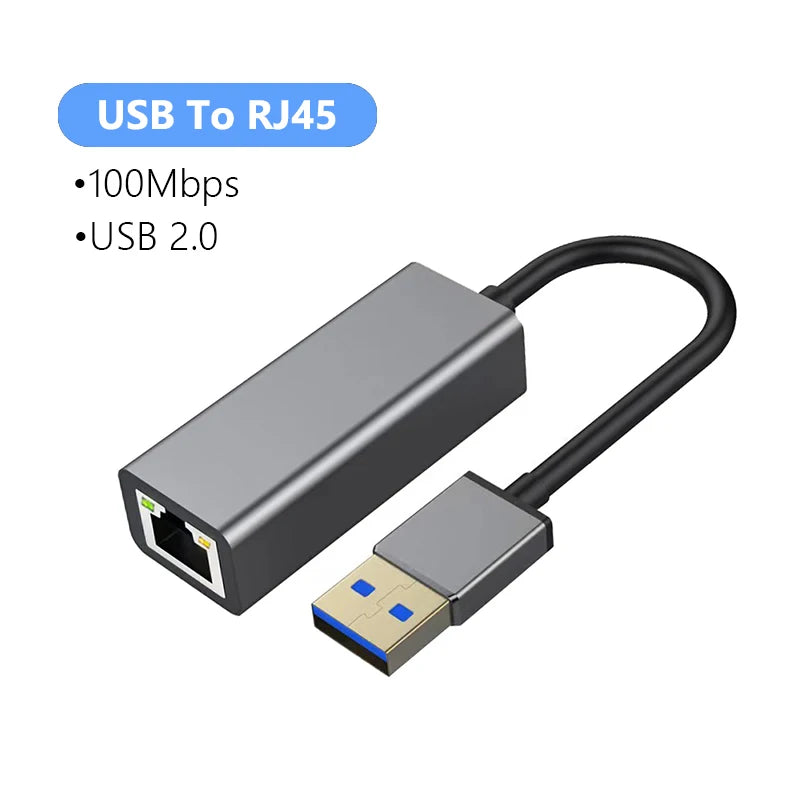 2500Mbps USB 3.0 Type-C To RJ45 Network Card 2.5G Adapter Gigabit Ethernet Converter Lan Hub For PC Laptop For Windows 8.1/10/11
