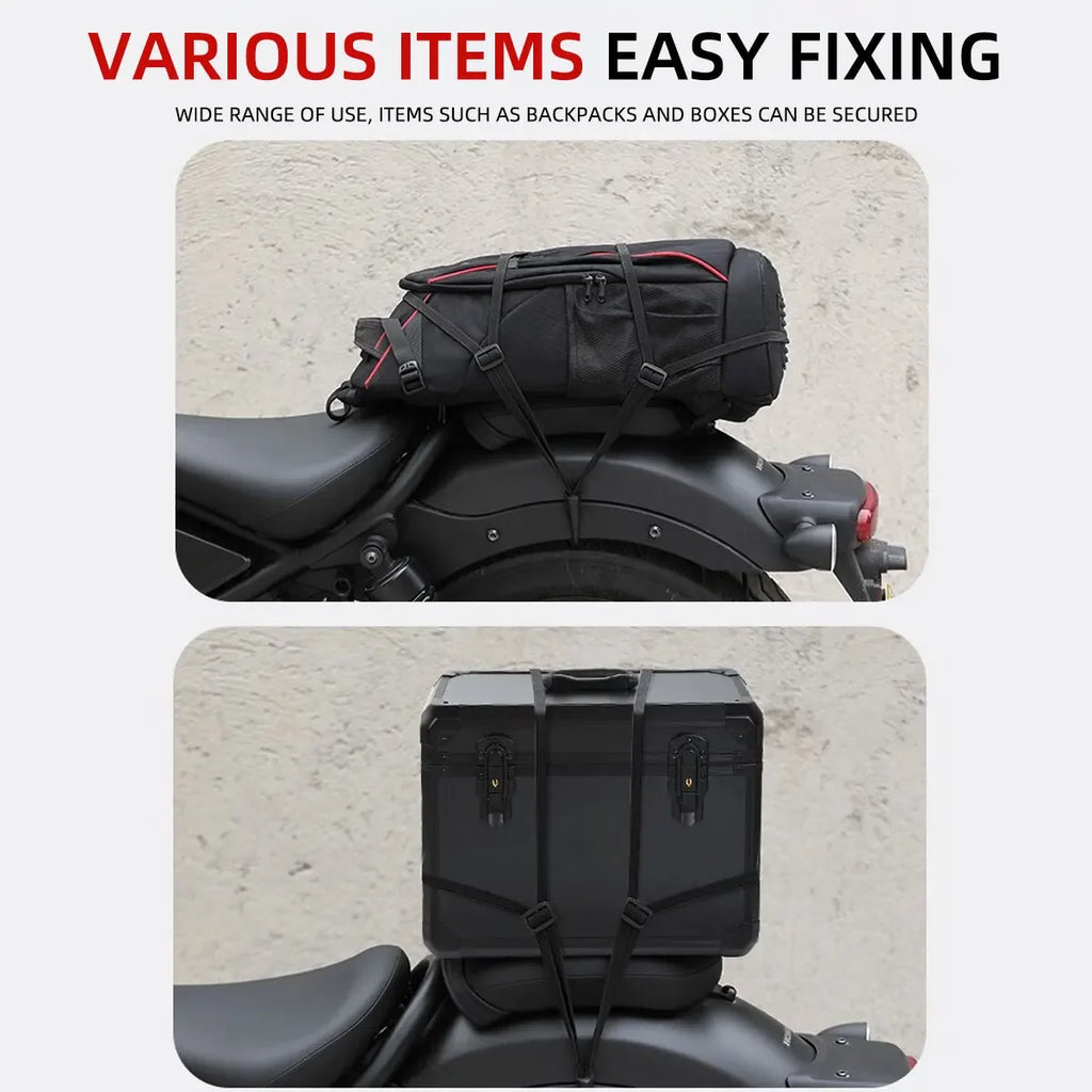 1Pcs Motorcycle Luggage Strap Motorcycle Cross-country Riding Luggage Bag Buckle Helmet Rope Strong Rope Belt for Car Bike black
