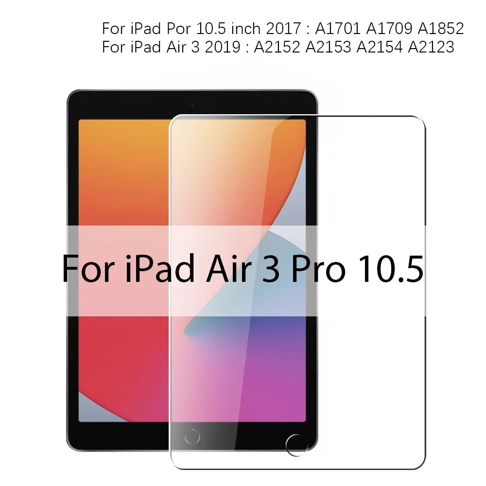 For Ipad 10 9 9th 10th Generation Pro 13 12.9 6th Tempered Glass Screen Protector For Ipad Air 11 5 4 3 2 Mini 6 10.2 2024 Film
