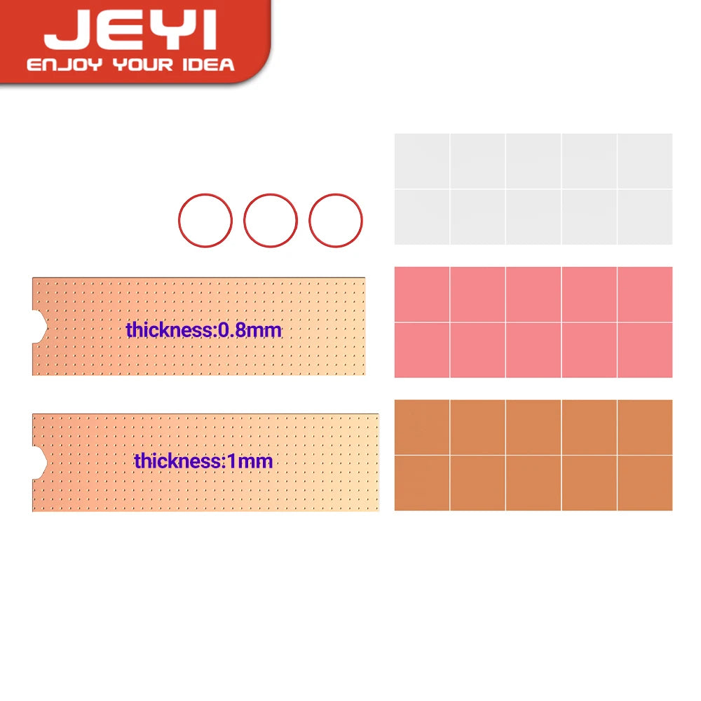 JEYI Copper M.2 Heatsink, NVMe 2280 SSD Copper Cooler Solid State Disk Radiator with Thermal Silicone Pad for Laptop Desktop