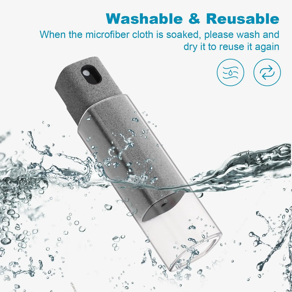 2in1 Microfiber Screen Cleaner Spray Bottle Set Mobile(No liquids) Phone Ipad Computer Cloth Wipe Iphone Cleaning Glasses Wipes