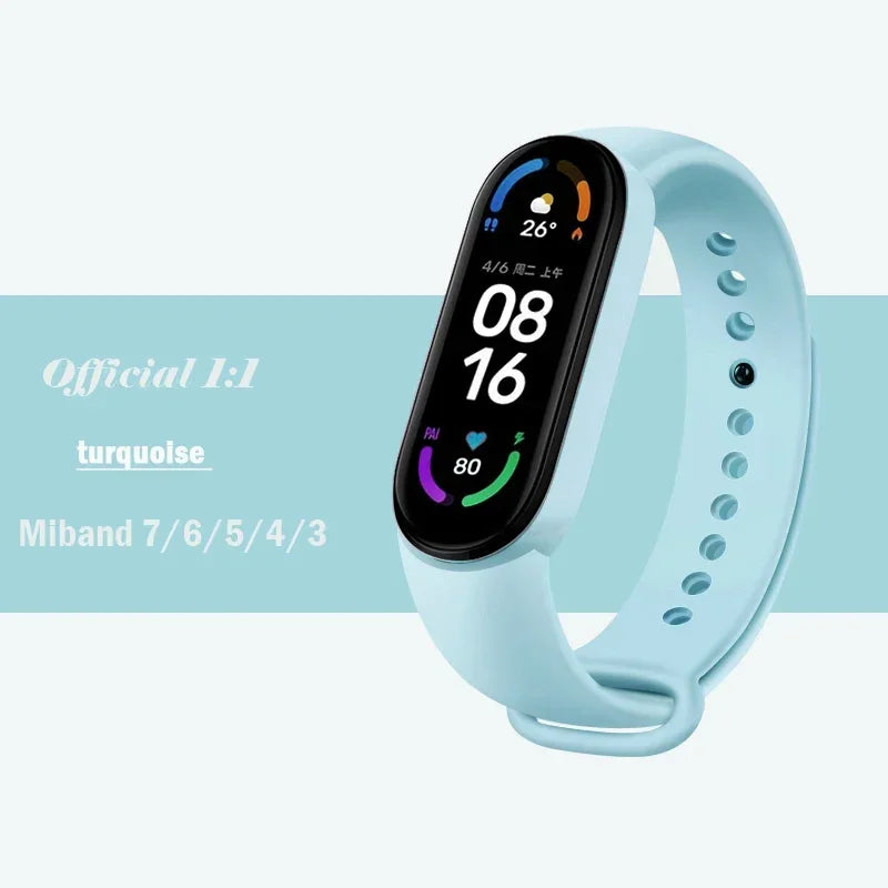 official Silicone Strap For Xiaomi Mi Band 4 5 6 7 Bracelet Sport Watch Wristband Miband4 miband7 Correa Mi band 3 4 5 6 7 Band