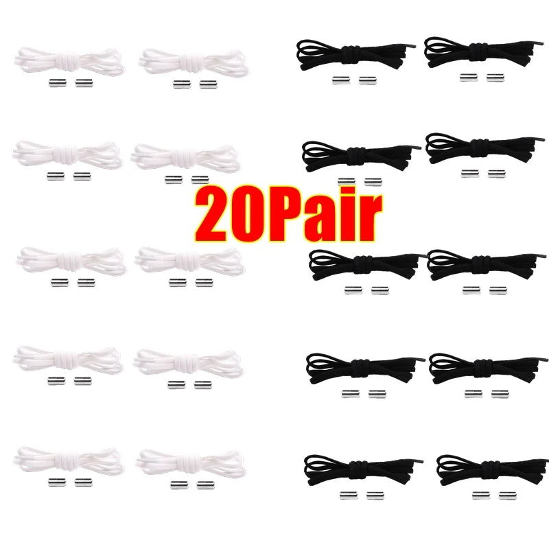 Semicircle No Tie Shoelaces Elastic Shoe laces Sneakers shoelace Metal Lock Lazy Laces for Kids and Adult One size fits all shoe