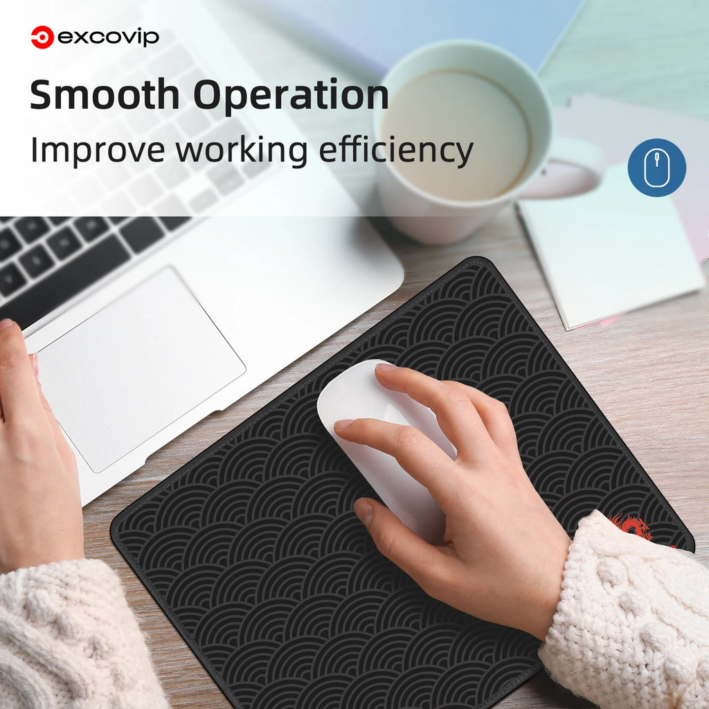 EXCO Gaming Mouse Pad with Stitched Edge Small Office Mousepad Smooth Non-Slip Rubber Base for Laptop Computer Portable Washable