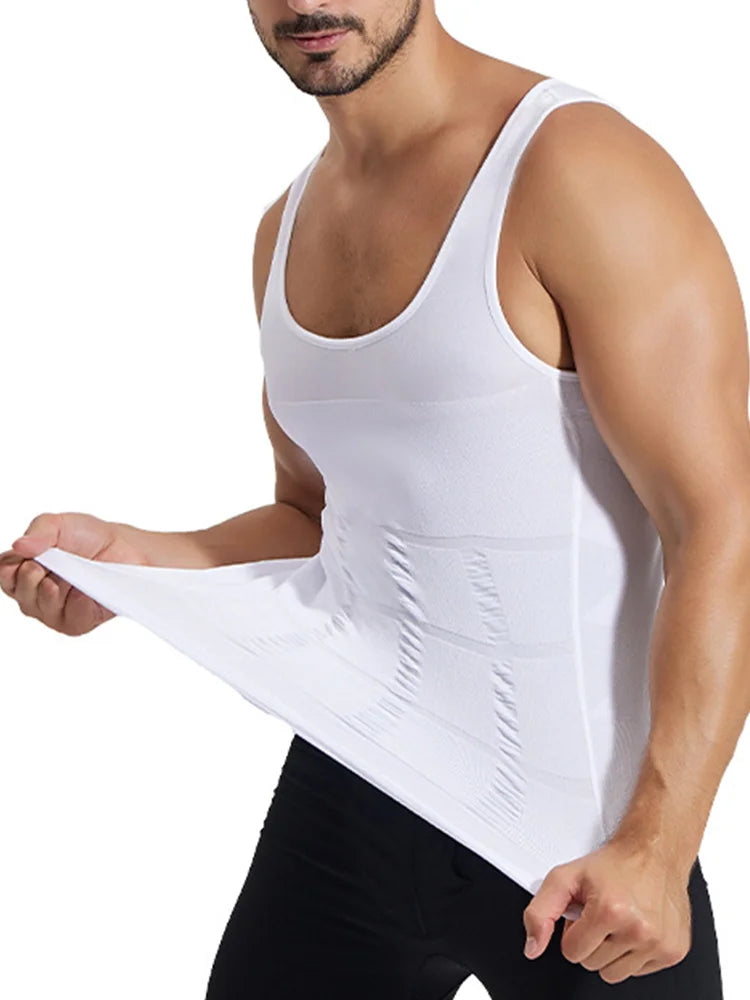 Mens Slimming Body Shaper Chest Compression Shirts Tummy Control Shapewear Abdomen Belly Trimmer Vest Gym Waist Trainer Corset