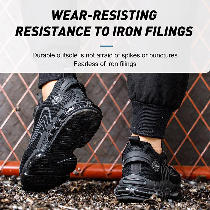 New Safety Boots Men Work Sneakers Indestructible Shoes Steel Toe Protective Boots Anti-smash Anti-puncture Work Tactical Boots