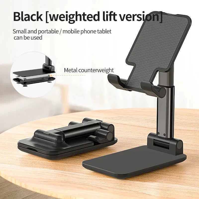 All Metal Aluminum 360 Rotation Mobile Phone Holder Universal Bracket Folding Double Shaft Design Stable Anti Fall