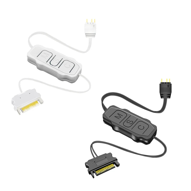 5V 3PIN ARGB Controller SATA Interface Extension Cable Light Controller Adapter for PC Fan CPU Cooler Fan Light Strip