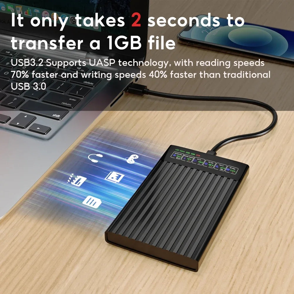 HDD SSD Case 2.5 inch SATA Box USB 3.1 HDD Enclosure 6Gbps Mobile Hard Drive Cases For PC