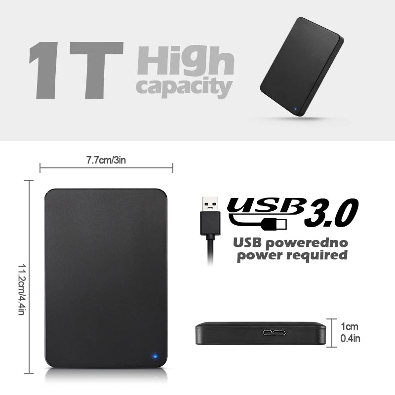 HD External Hard Drive 1TB 250GB 320GB 500GB 640GB 750GB Portable Hard Drive USB3.0 High Speed HDD for Laptop PC MacBook PS4 PS5