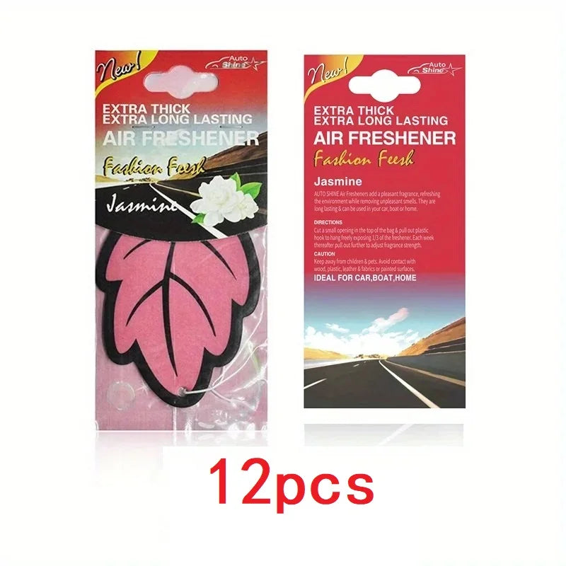 3-60pcs Car Air Freshener Natural Scented Tea Paper Auto Hanging Vanilla Perfume Fragrance Leaf Shape Car Accessories Interior