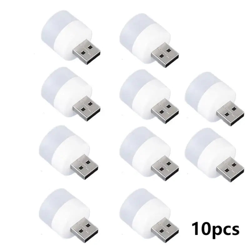 2/4/10 Pcs USB Night Light Warm White LED Plug-In Light Bulb Portable Home Environment Light Energy-Saving Reading Night Light