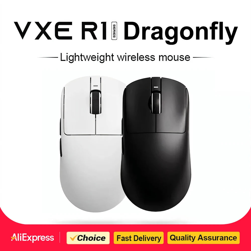 ATK VXE R1 Pro MAX Dragonfly R1 E-sports Gaming Mouse Rechargeable PAW3395 Lightweight Ergonomic 2.4G Wireless Mouse