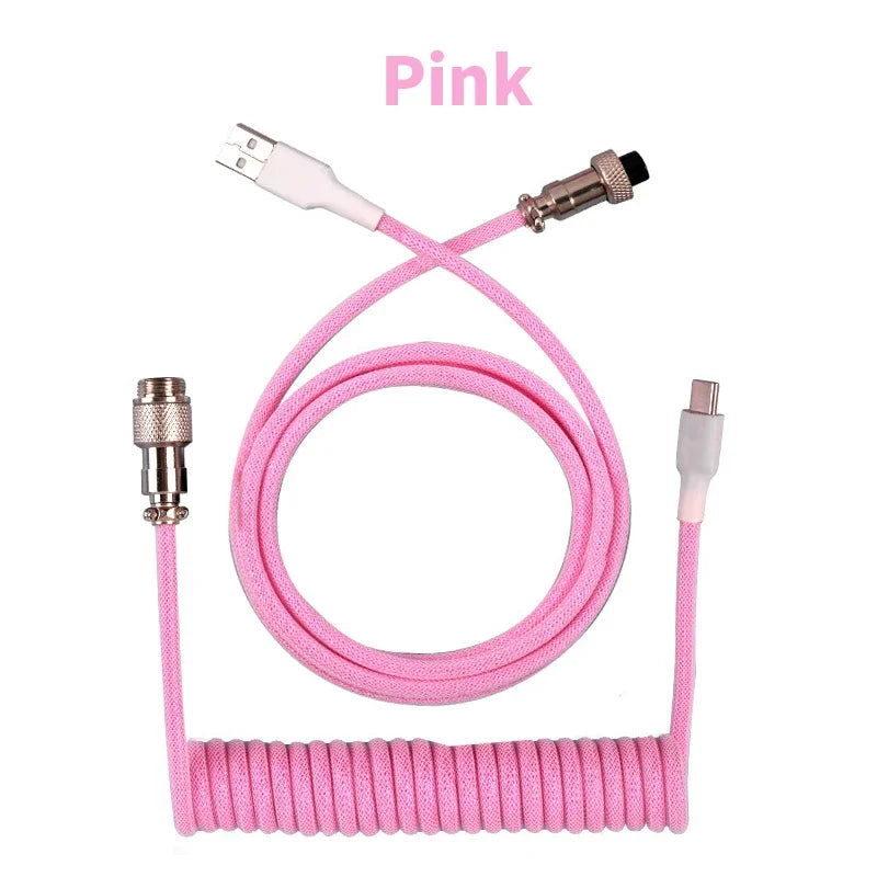 3M Type C Mechanical Keyboard Coiled Cable USB Keyboard Wire Mechanical Keyboard Aviator Desktop Computer Aviation Connector