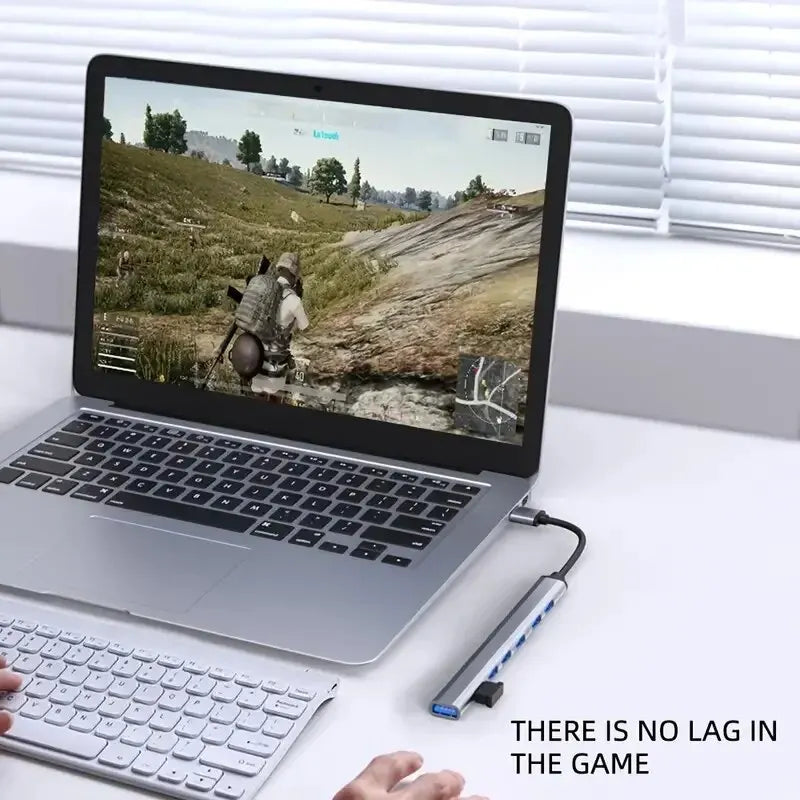 7 Port Multi Splitter Type C HUB 3.0 Adapter OTG For Xiaomi Lenovo Macbook 13 15 Air Pro PC Laptop Computer Accessories