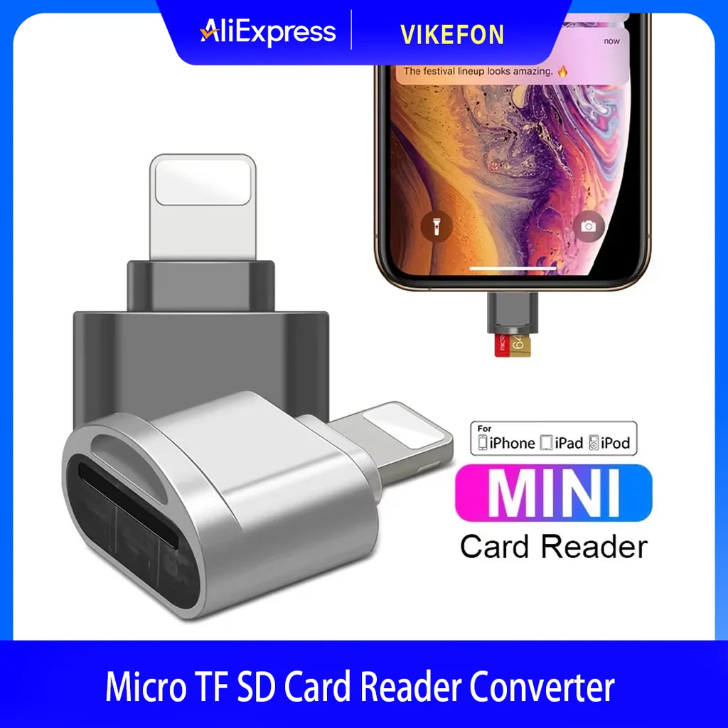 Micro TF SD Card Reader Converter For IPhone IPad OTG To Micro SD Card Reader Viewer Adapter Memory Card Reading Support IOS 13