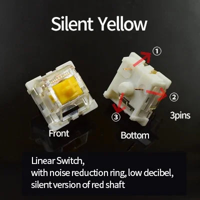 Outemu Switch for Keyboard 3Pin Dustproof Linear Tactile Clicky Silent Switches for MX Mechanical Keyboards Gaming Switch DIY