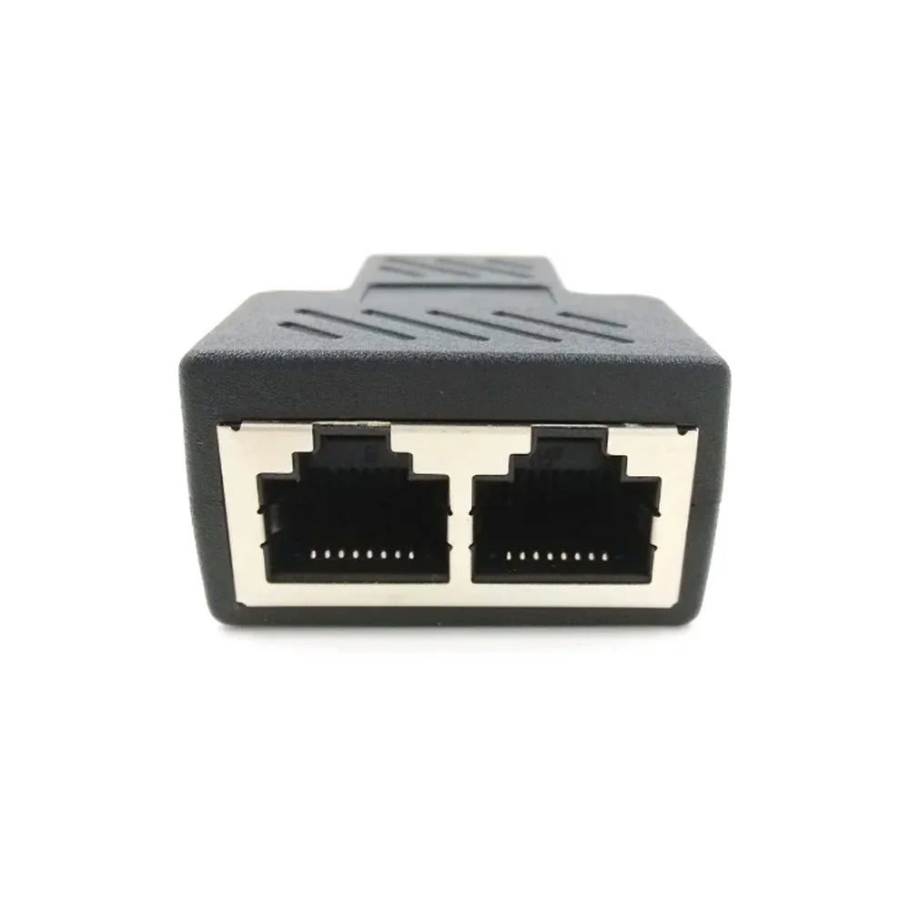 One To Two adapter For Ethernet Cable Splitter Rj45 8P8C PC Version Simultaneous Internet Access IPTV Broadband Three Way Conn