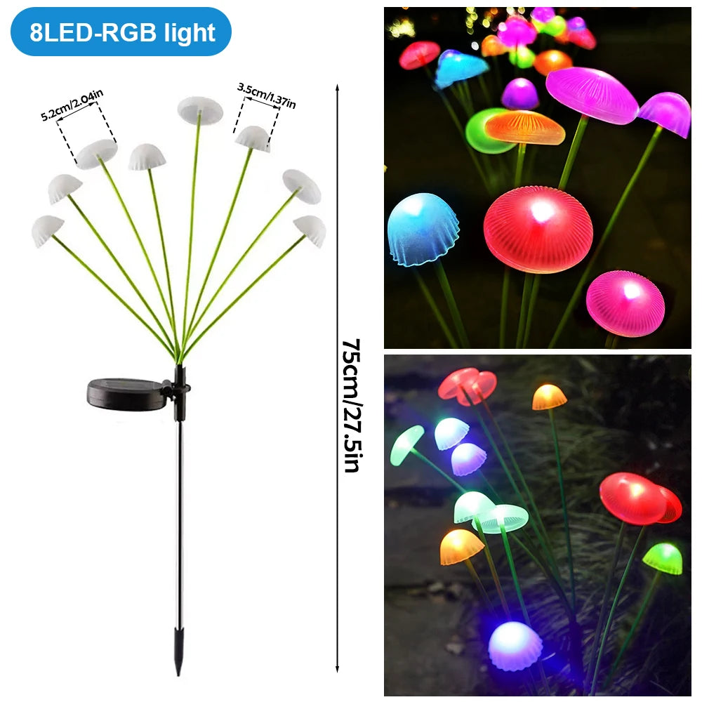 Solar LED Lights Garden Firework Warm Lights Outdoor 6/8 LEDs Waterproof Firefly Lawn Lamps Patio Pathway Decoration