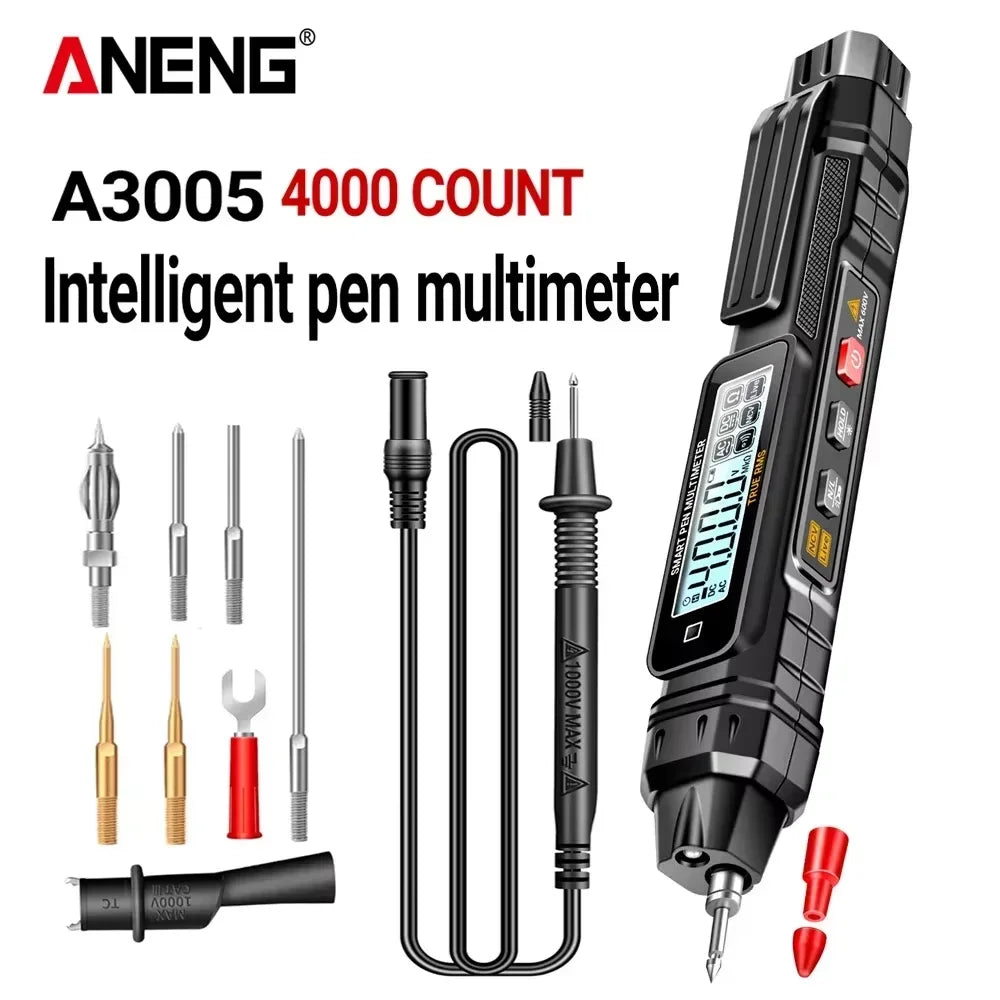 Pocket Digital Multimeter Pen ANENG A3005 Pen Type Teste 4000 Count AC/DC Voltage Phase Sequence Ohm Hz Temp NCV Diode test Tool