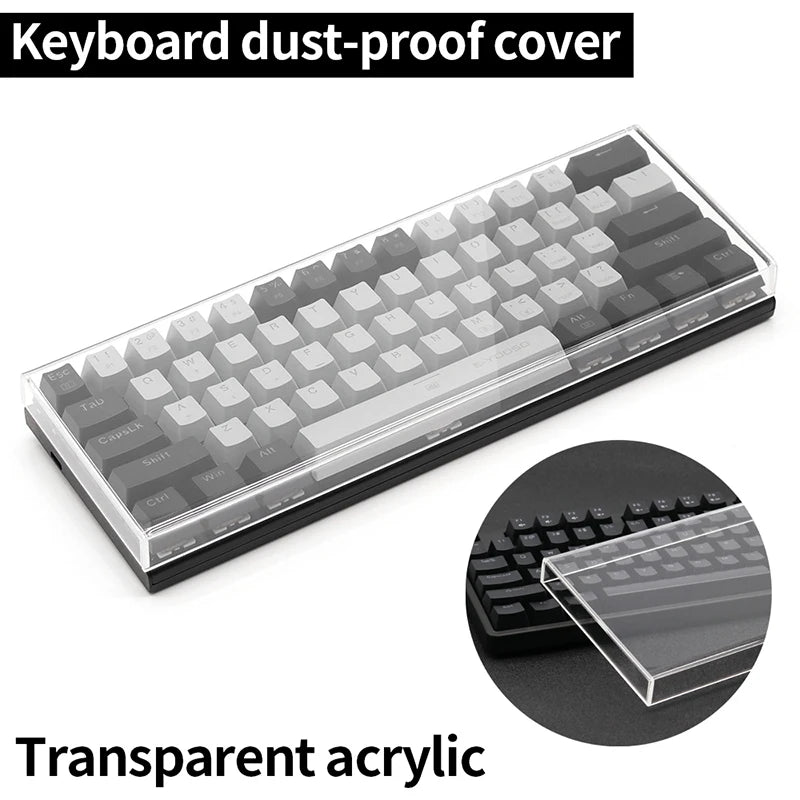 Acrylic Keyboard Clear Protector Case Mechanical Keyboard Dust Cover For 60/61/64 96 98104/108 Key Mouse Cover Keyboard Cover