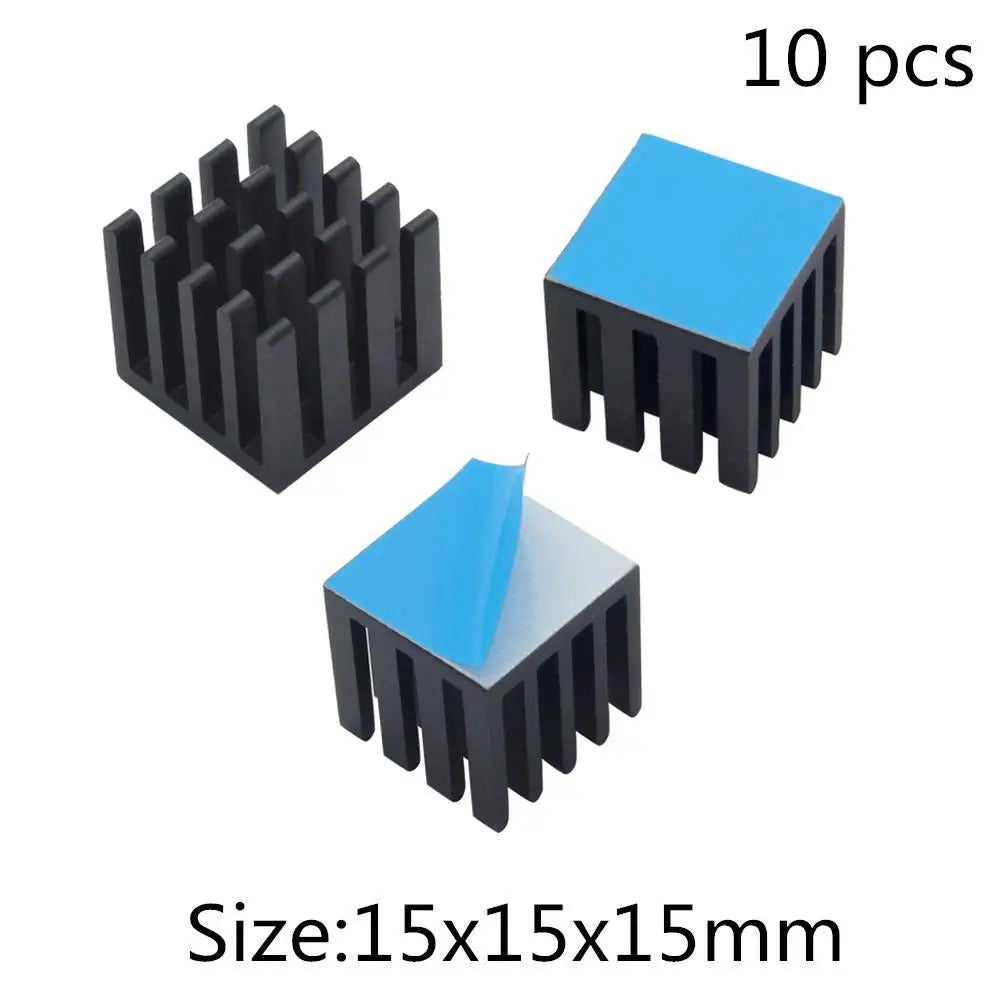 Aluminum Heatsink Radiator Heat sink for Electronic IC Chip RAM MOS Dynatron Raspberry Pi Cooling With Thermal Conductive Tape