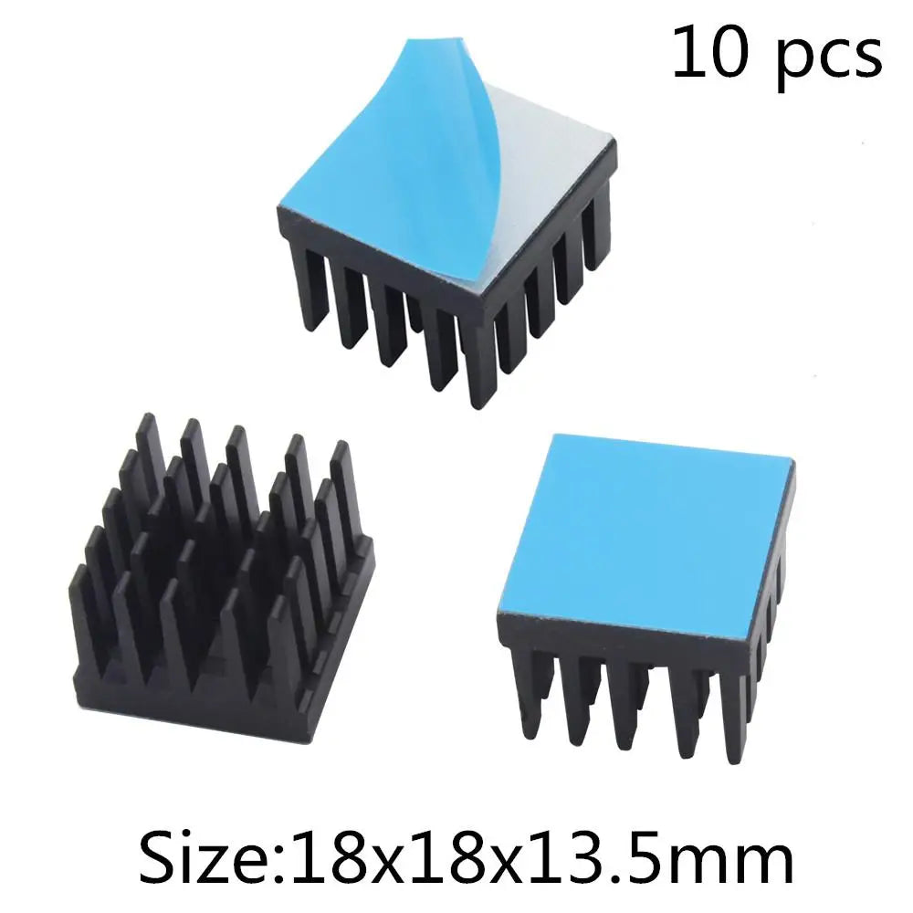 Aluminum Heatsink Radiator Heat sink for Electronic IC Chip RAM MOS Dynatron Raspberry Pi Cooling With Thermal Conductive Tape