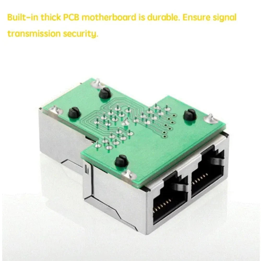 One To Two adapter For Ethernet Cable Splitter Rj45 8P8C PC Version Simultaneous Internet Access IPTV Broadband Three Way Conn