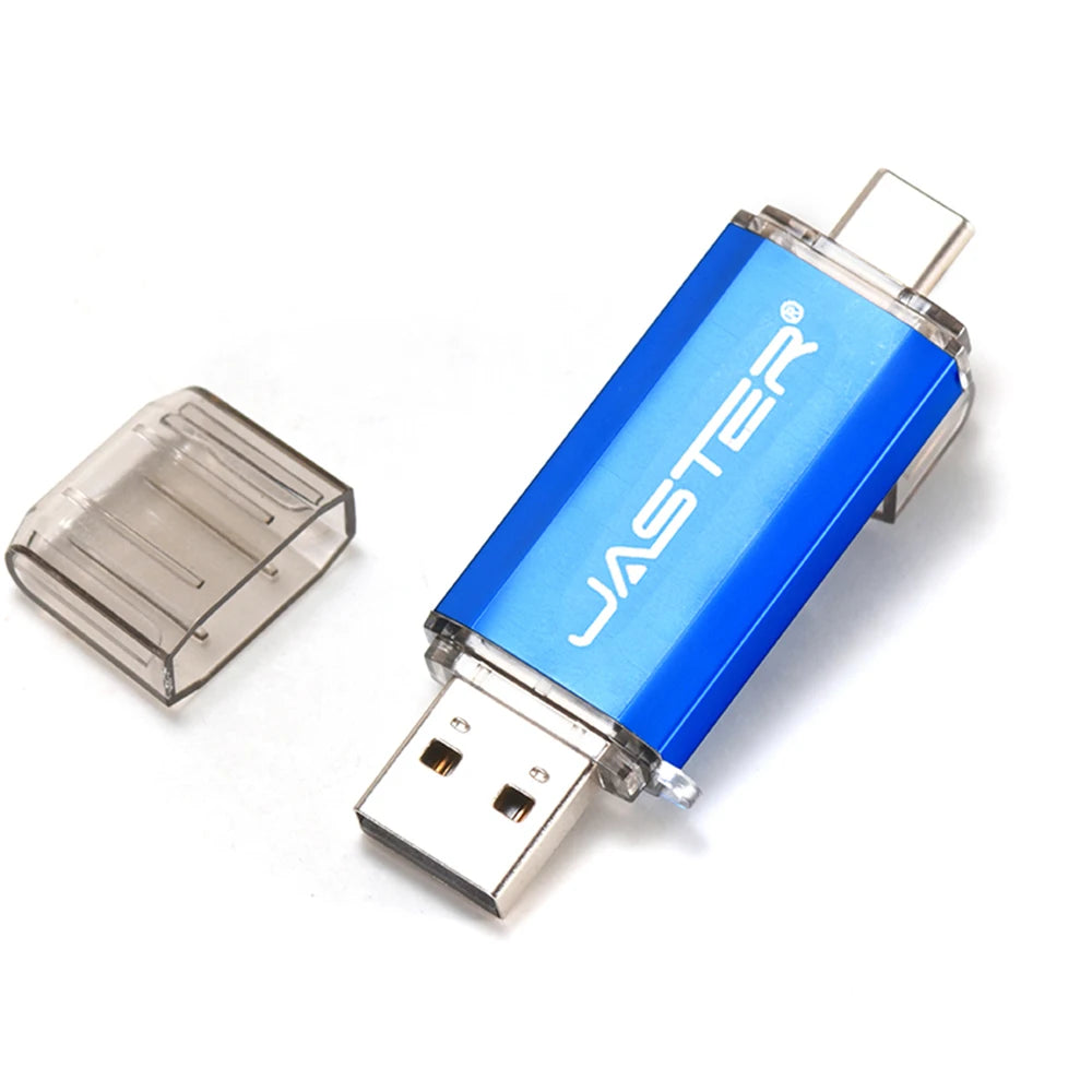 JASTER USB Flash Drive OTG Type C 2 IN 1 USB 2.0 Micro USB Pen Drive 128GB 64GB 32GB 16GB 32GB 8GB 4GB 128M Pendrive Flash Drive