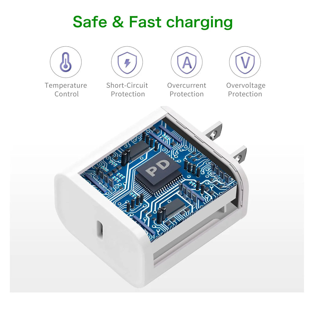 35w for iPhone Fast Charger for iPhone 14 13 12 11 Pro Plus mini XS Max XR X 8 iPad Air Quick Charging Power Adapter USB C cable