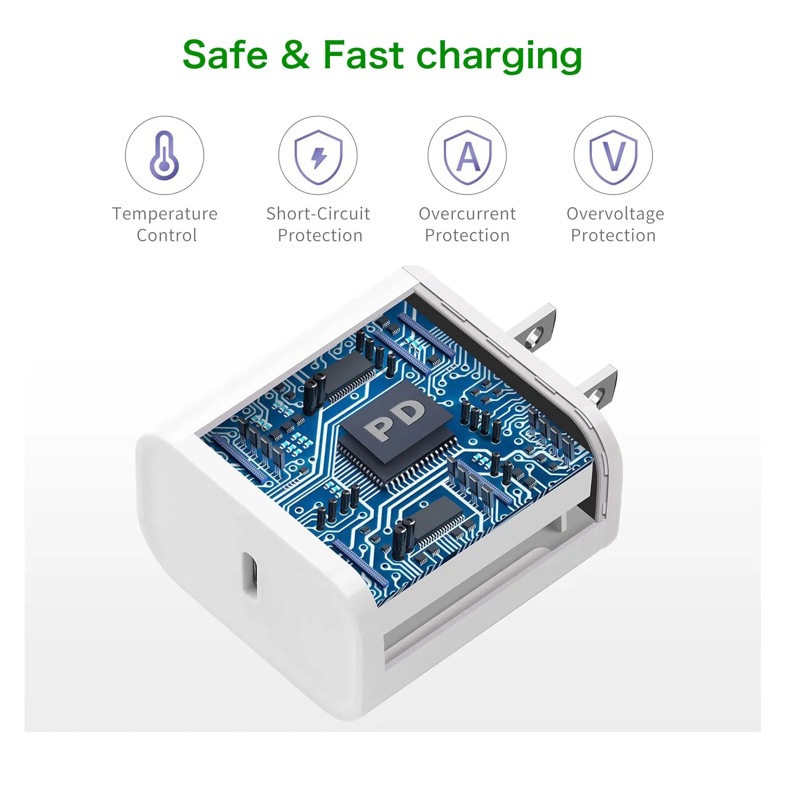 35w for iPhone Fast Charger for iPhone 14 13 12 11 Pro Plus mini XS Max XR X 8 iPad Air Quick Charging Power Adapter USB C cable