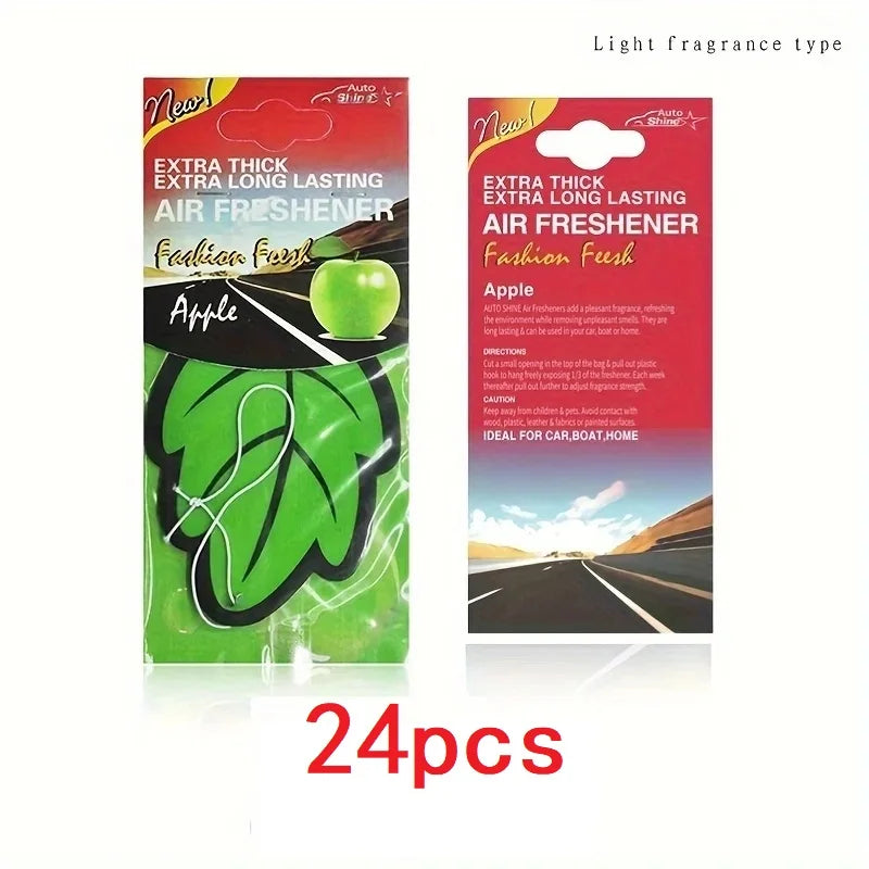 3-60pcs Car Air Freshener Natural Scented Tea Paper Auto Hanging Vanilla Perfume Fragrance Leaf Shape Car Accessories Interior